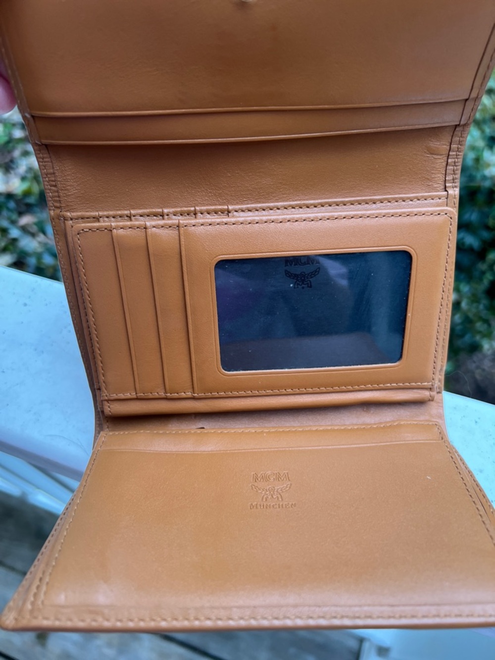 MCM Cognac Visetos Leather Satchel & Wallet Set/ Poshmark Authenticated - Picture 14 of 17